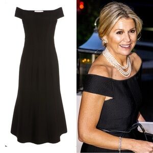 Carolina Herrera Corset Knit Midi Dress S Off Shoulder Fit Flair Cocktail Formal